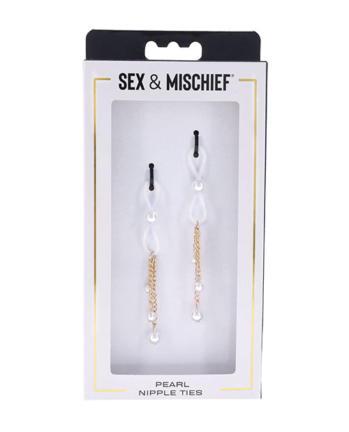 Sportsheets International SS09858 Pearl Nipple Ties, ABS/Iron/Silicone