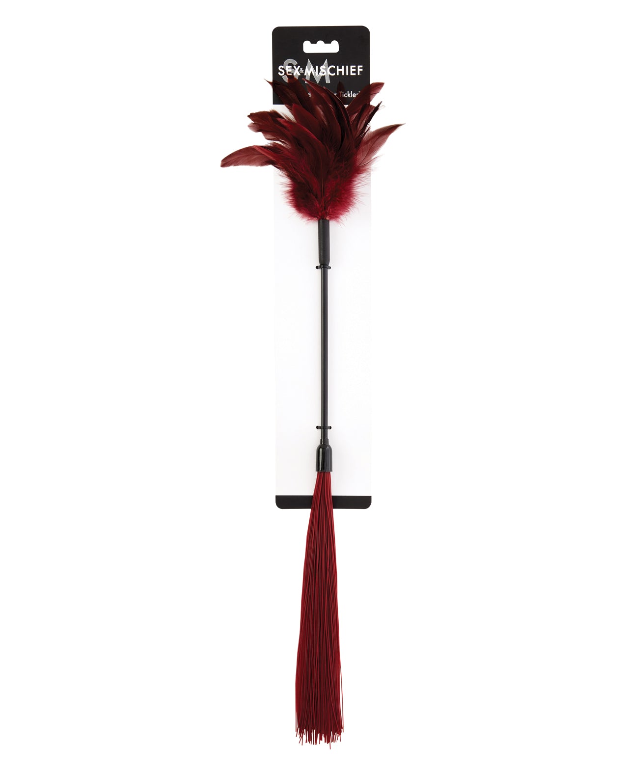Sportsheets Sex & Mischief Enchanted Feather Tickler, Burgundy Dual-Action