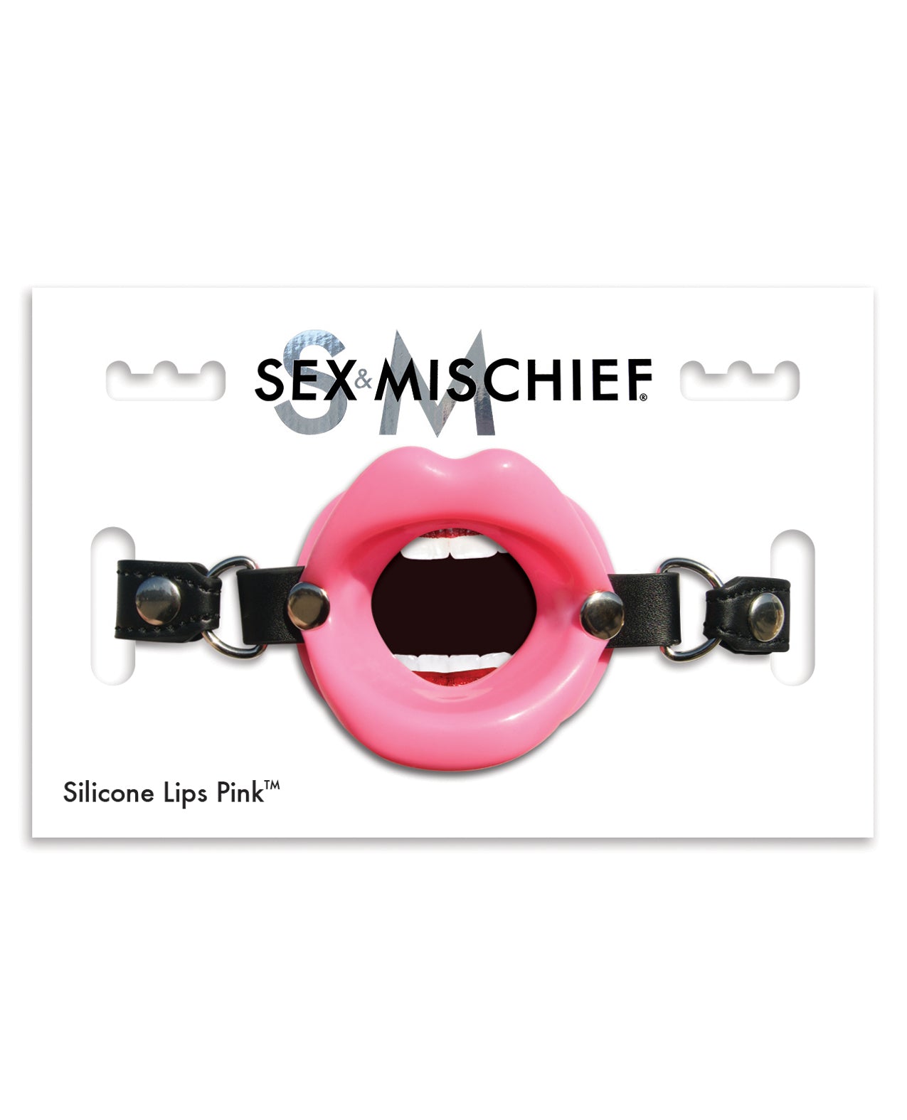 Sportsheets International SS09944 Silicone Lips Mouth Gag, Pink, 25" Strap