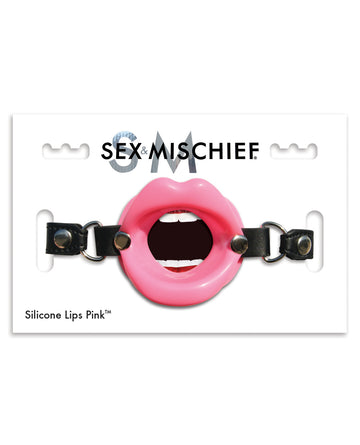 Sportsheets International SS09944 Silicone Lips Mouth Gag, Pink, 25" Strap