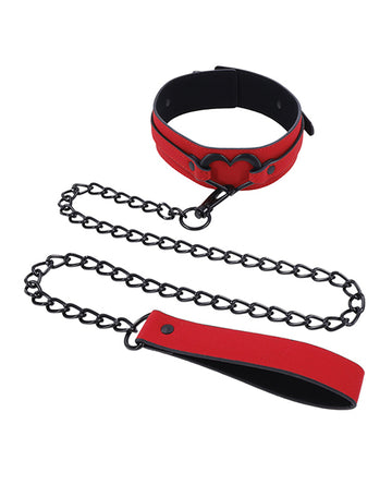 Sportsheets International SS09954 Amor Collar and Leash, Red Vegan Leather