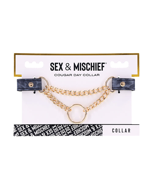 Sportsheets SS09974 Cougar Day Collar, Iron/PU, Animal Print