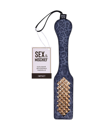 Sportsheets International SS09976 Cougar Studded Paddle, Faux Leather