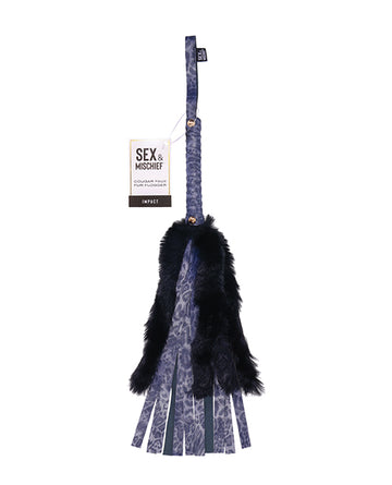 Sportsheets Int. SS09978 Cougar Faux Fur Flogger, Royal Blue, Faux Fur