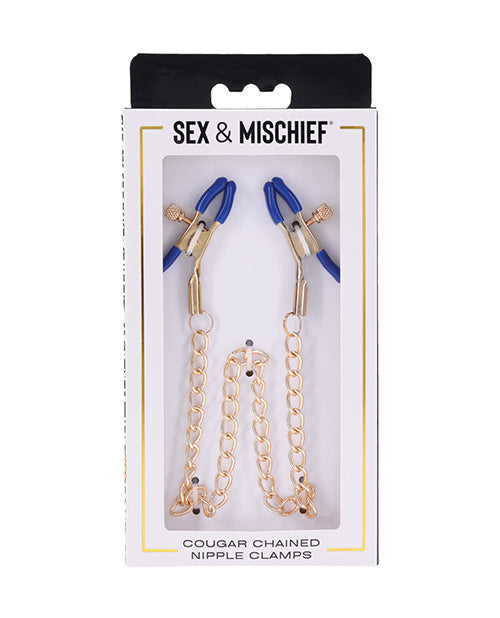 Sportsheets International SS09979 Cougar Chained Nipple Clamps, Iron/PVC