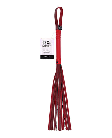 Sportsheets International SS09988 Ex's & Oh's Crystal Flogger - Red