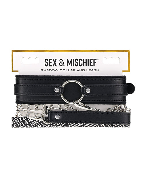Sportsheets International Shadow Collar & Leash, Faux Leather, Detachable