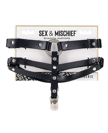 Sportsheets International SS10310 Shadow Garters, Faux Leather, O-ring