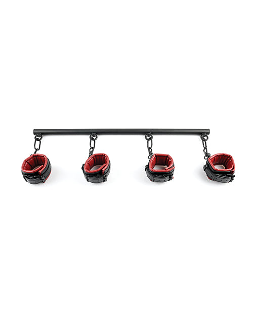 Sportsheets SS48008 Saffron Spreader Bar & Cuff Set, Red/Black