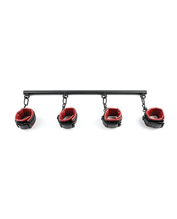Sportsheets SS48008 Saffron Spreader Bar & Cuff Set, Red/Black