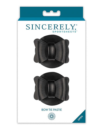 Sportsheets International SS52027 Bow Tie Pasties, Black Faux Leather