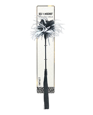 Sportsheets International SS76027 Whip & Tickle, Dual-Action, Black/White