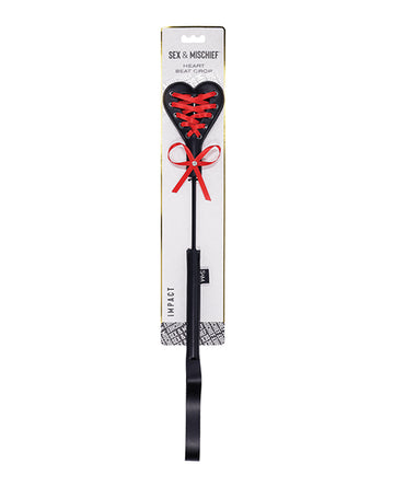 Sportsheets International SS77018 Heart Beat Crop, Red Lace Up