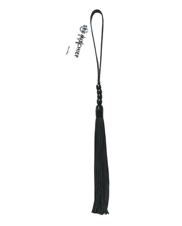 Sportsheets Beaded Flogger, Leather, Latex, Black