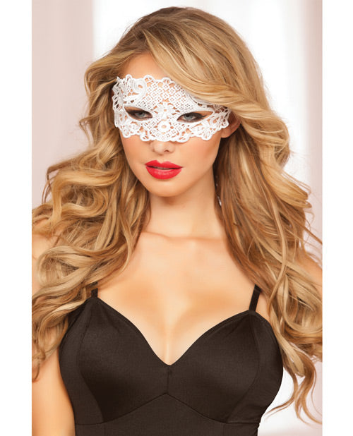 Seven 'til Midnight 40132 White Lace Eye Mask, Satin Ties