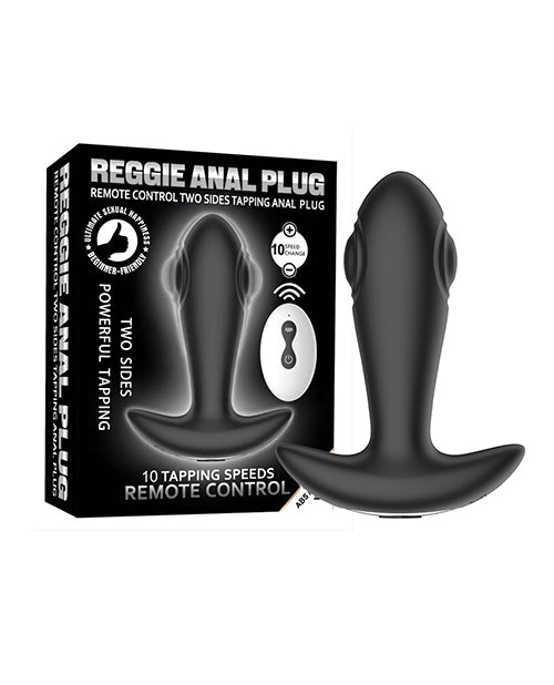 SECWELL Reggie Tapping Anal Plug Vibrator, 10 Speeds, Remote Control, Black