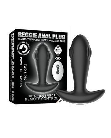 SECWELL Reggie Tapping Anal Plug Vibrator, 10 Speeds, Remote Control, Black