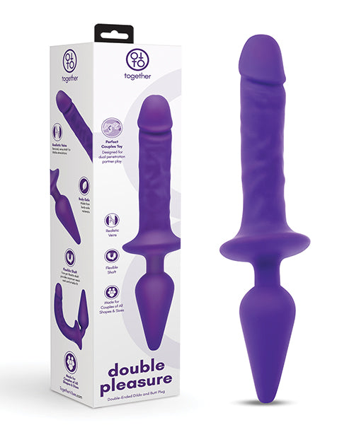 Electric TOG-009 Double Pleasure 11-inch Dildo & Butt Plug, Purple