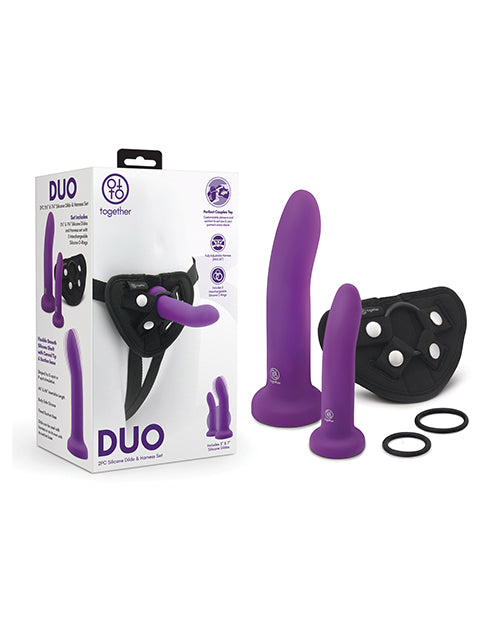 COTR Inc TOG-011 2 pc Silicone Dildo & Harness Set, 5.5" & 7.75"