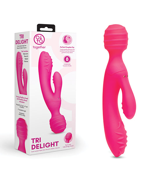 COTR Inc TOG-015 Dual-Ended Wand & Rabbit Vibrator, Silicone, 8 Modes
