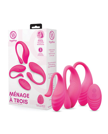 COTR Inc TOG-025 Menage A Trois Remote Control Orgy Egg Set, 3 Eggs, 10 Patterns