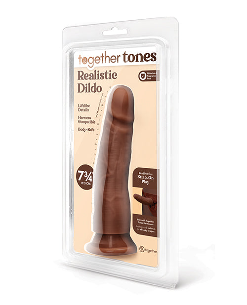COTR Inc Together 7.75 in. Realistic Strap-On Dildo with Suction Base, Dark