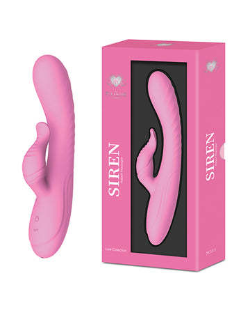 The Pleasure Company Siren Rabbit Vibe, Pink Dual-Action with 10 Patterns