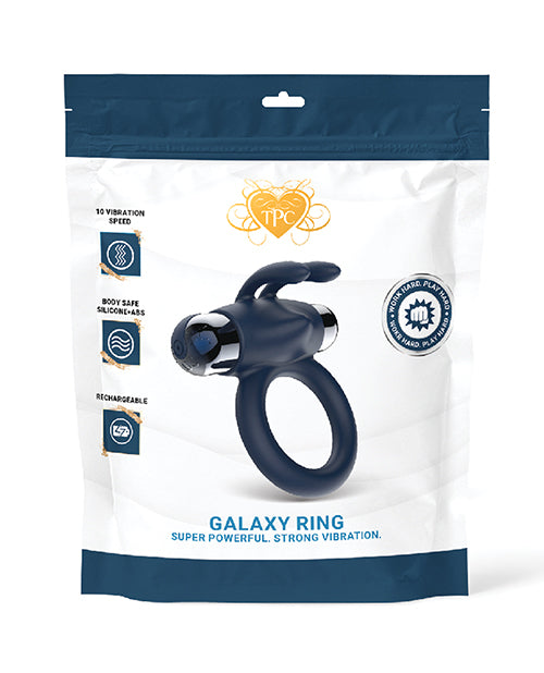 The Pleasure Company Galaxy Ring Bullet Vibe Cock Ring, Blue