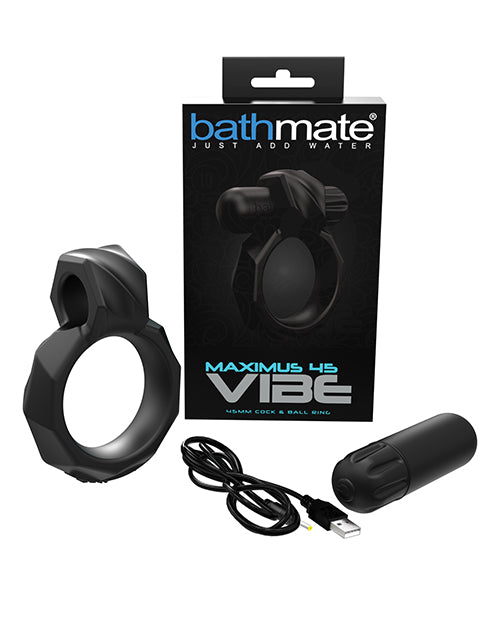 Bathmate BM-VR-M45 Maximus Vibe 45 Cock Ring, Black, 10 Patterns