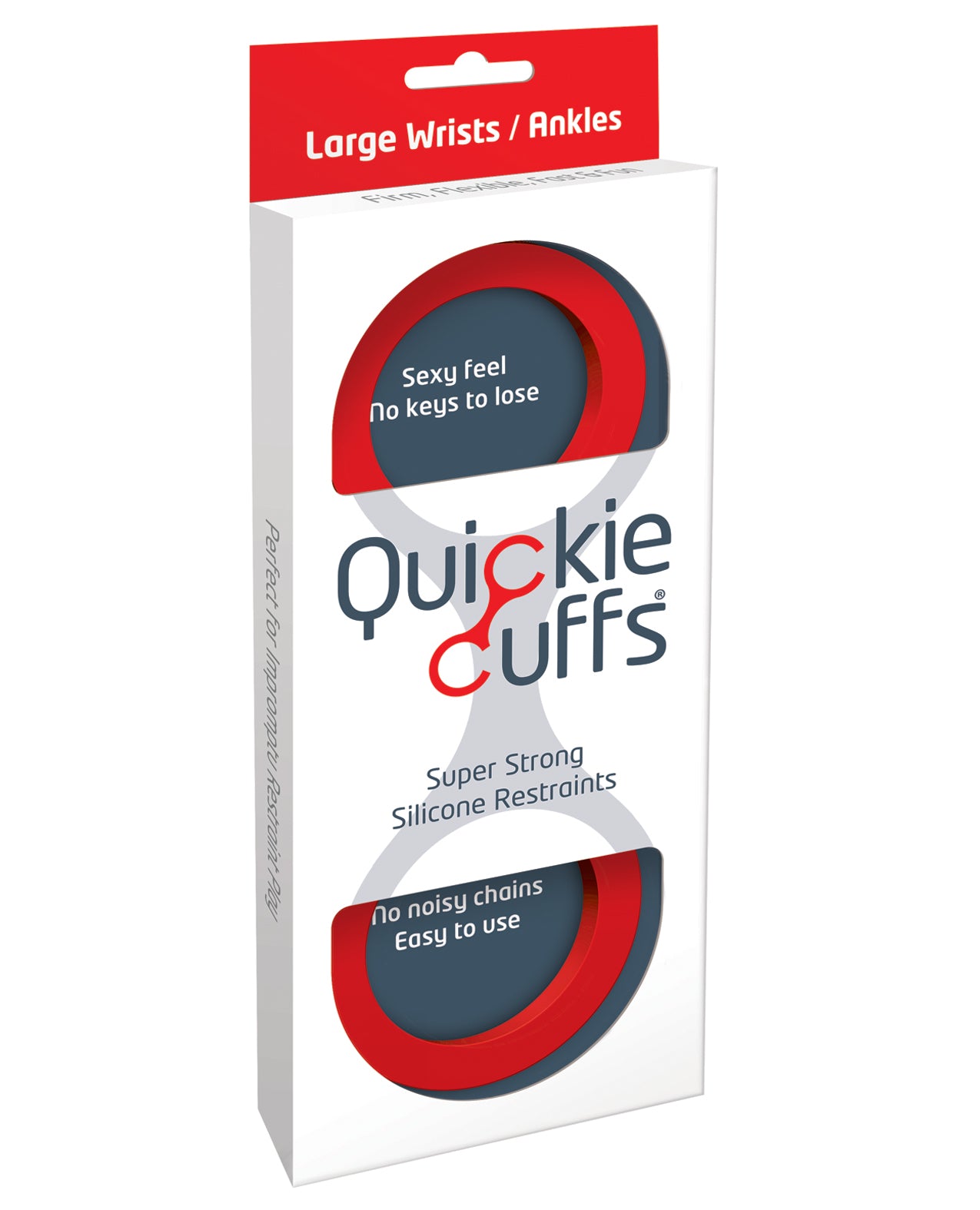 Creative Conceptions USQCL RED Quickie Cuffs Large, Red Silicone