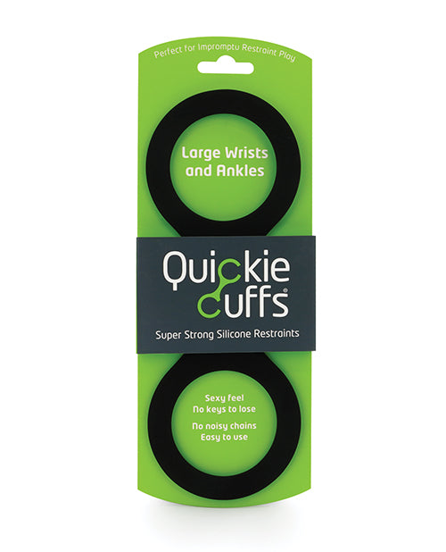 Creative Conceptions USQCLB Quickie Cuffs Large, Black Silicone Flexible