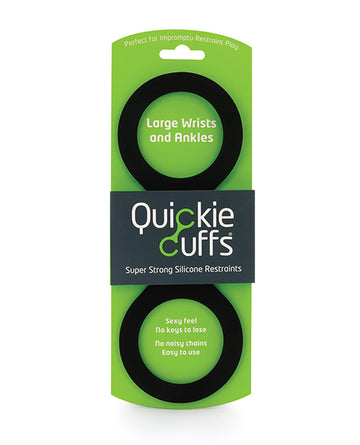 Creative Conceptions USQCLB Quickie Cuffs Large, Black Silicone Flexible