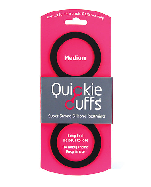 Creative Conceptions USQCMB Quickie Cuffs Medium, Black Silicone