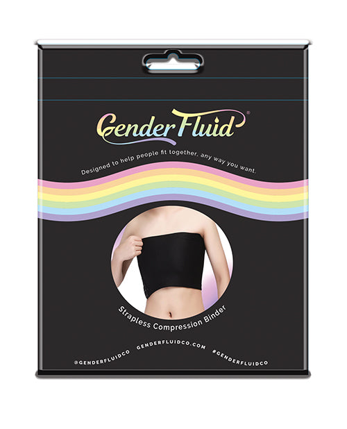 Thank Me Now GF-5377 Strapless Chest Binder, Black, Cotton/Spandex, L