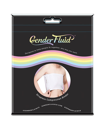 Thank Me Now GF-5438 Strapless Chest Compression Binder, White, Adjustable