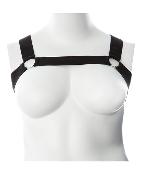 Thank Me Now GF-H202 Gender Fluid Mason Harness, Black Elastic Chest 40-60"