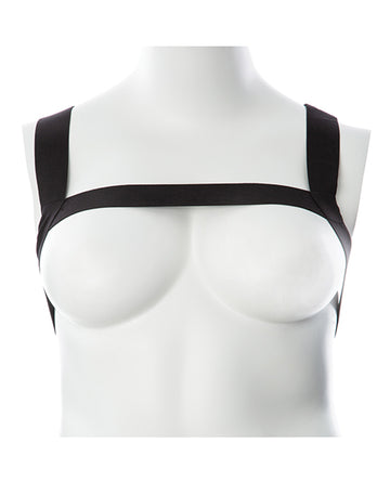 Thank Me Now GF-H301 Billie Harness, Black Elastic Unisex Chest 30-47"