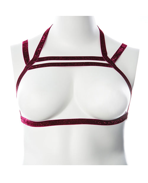 Thank Me Now GF-H401 Gender Fluid Sugar Coated Harness, Raspberry Glitter S-L
