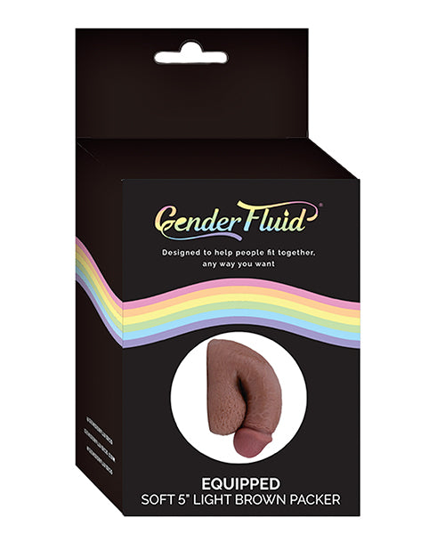 Thank Me Now GF-4233 Gender Fluid Equipped Soft Packer, 5" TPE, Brown