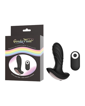 Thank Me Now GF-4295 Gender Fluid Buzz Anal Vibe, Black, 4.8"