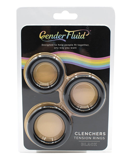 Thank Me Now GF-4370 Gender Fluid Clincher Tension Ring Set, Black