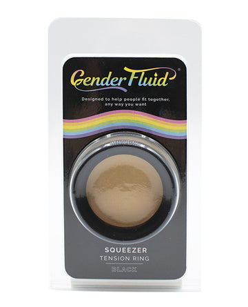 Thank Me Now GF-4394 Gender Fluid Squeezer Tension Ring, Black, 1.77" ID
