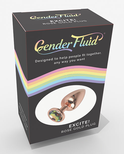 Thank Me Now GF-4493 Gender Fluid Excite! Plug, Rose Gold, Acrylic