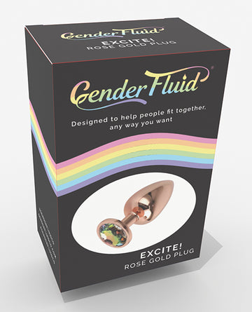 Thank Me Now GF-4493 Gender Fluid Excite! Plug, Rose Gold, Acrylic