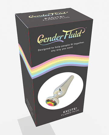 Thank Me Now GF-4530 Excite! Flared Plug, Silver, Acrylic, Aluminum