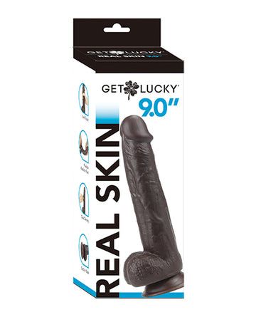 Viben GL-0619 Get Lucky 9.0" Real Skin Series, Dark Brown, TPE