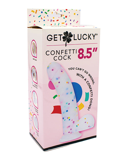 Viben GL-4080 Get Lucky 8.5" Real Skin Confetti Cock, Silicone, Multi Color