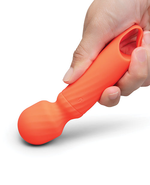 Vibe Fantasy 5 in. Lolly Mini Wand Vibrator, Orange