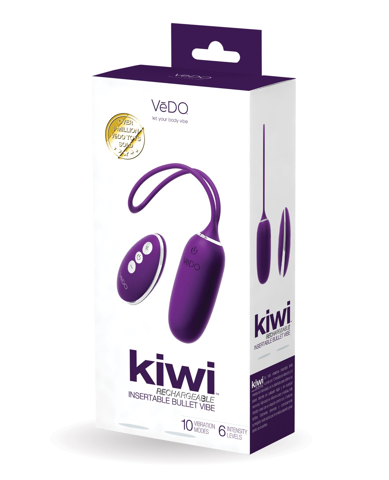 VeDo VI-B0613 KIWI Rechargeable Insertable Bullet, 10 Vibration Modes, Silicone