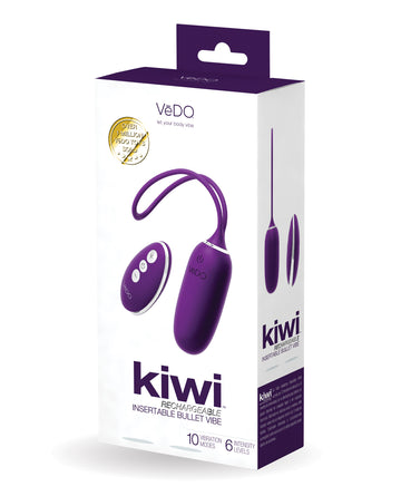 VeDo VI-B0613 KIWI Rechargeable Insertable Bullet, 10 Vibration Modes, Silicone